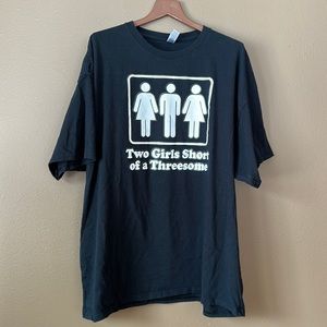 Mens ‘Two Girls Shirt of a Threesome’ tee; size 3X